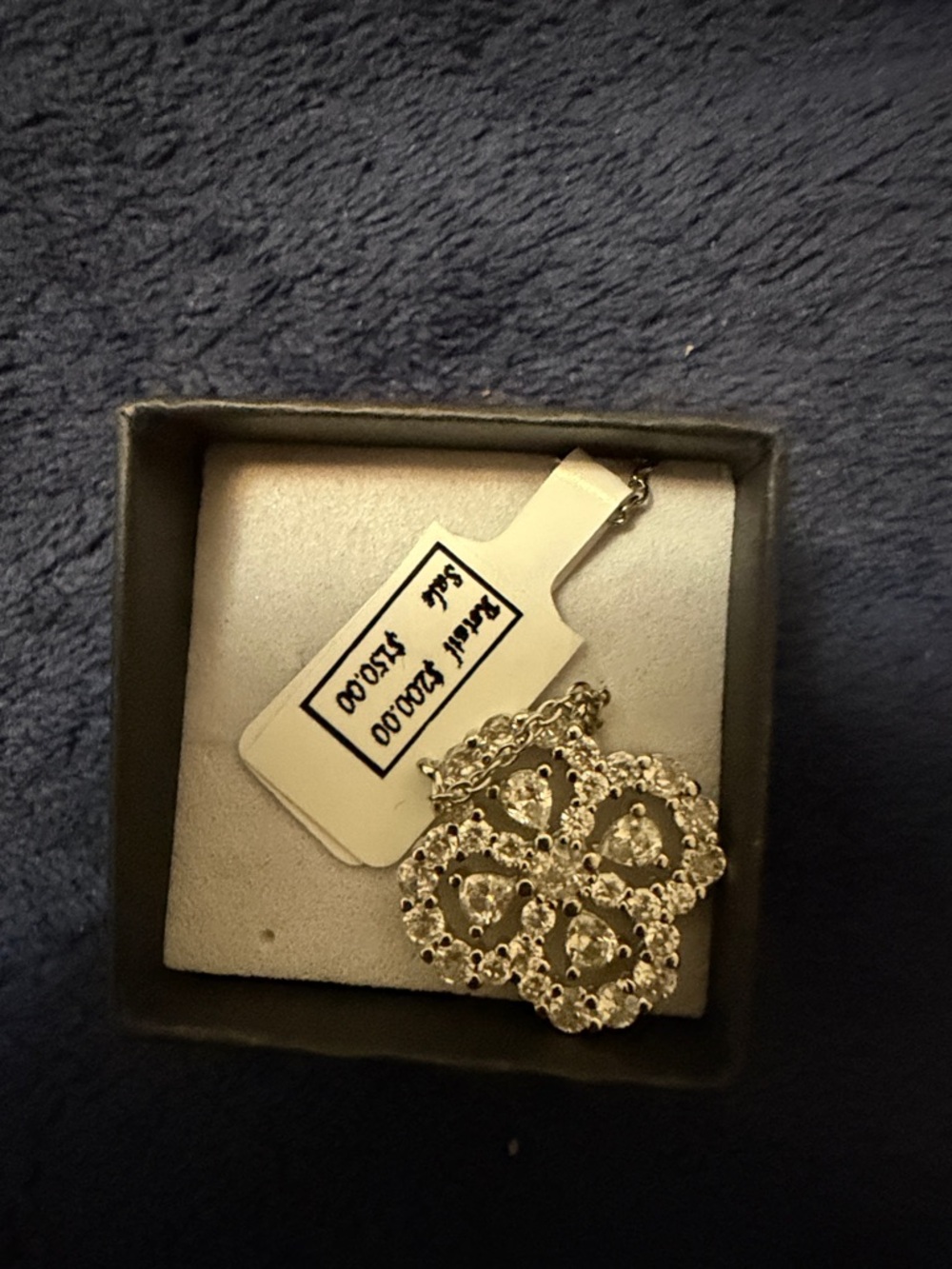 Silver Crystal Floral Pendant Necklace - Women Jewelry “S925”